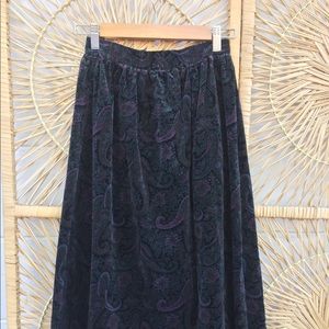 Vintage Velvet Paisley Skirt